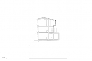 Dům se třemi byty - Příčný řez - foto: Richter Hänni Ateliers