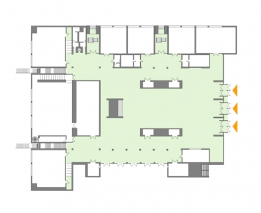 Hlavní přednáškový sál Technické univerzity v Saské Kamenici - Půdorys přízemí