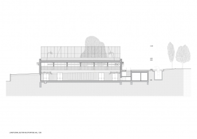 Extension of a Primary School - Longitudinal section - multipurpose hall - foto: BAKYTA architekti