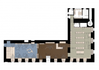 Městská knihovna Týnec nad Sázavou - Půdorys 1.np - foto: daviddavidová architekti