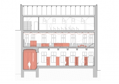 Knihovna v Červeném Kostelci - Řez - foto: PAPUNDEKL ARCHITEKTI