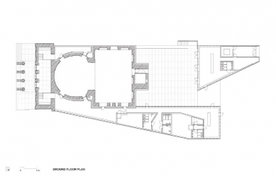 Rekonstrukce divadla Thalia - Půdorys přízemí - foto: Barbas Lopes Arquitectos