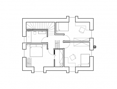 Černý horský dům - Půdorys 2.np - foto: Van Stajpen Architecture