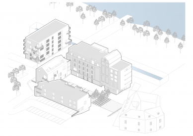 Žitný mlýn Boršov - Axonometrie - foto: mar.s architects