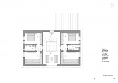 Chata s výhledem na Černou horu - Půdorys podkroví - foto: System Recovery Architects