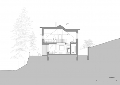 Chata s výhledem na Černou horu - Řez - foto: System Recovery Architects
