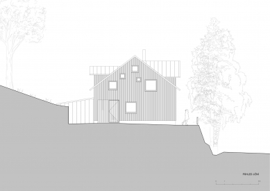 Chata s výhledem na Černou horu - Jižní pohled - foto: System Recovery Architects