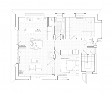 Reconstruction of the Roztoky Villa - Ground plan 2nd floor – current state
