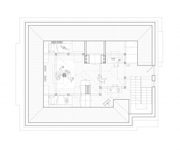 Reconstruction of the Roztoky Villa - Floor plan of the attic - current condition