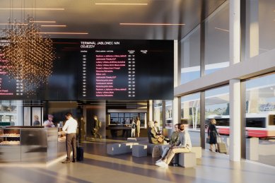 Terminál veřejné osobní dopravy Jablonec nad Nisou - Vizualizace: yuna. studio