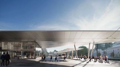 Terminál veřejné osobní dopravy Jablonec nad Nisou - Vizualizace: yuna. studio