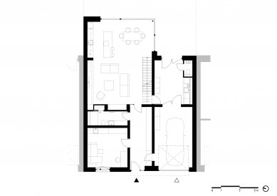Řadový rodinný dům - Floor plan 1st floor - foto: Atelier VAS