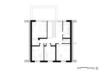 Řadový rodinný dům - Floor plan 2nd floor - foto: Atelier VAS