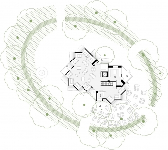 Café Restaurant Resselpark - Půdorys přízemí - foto: PPAG architects
