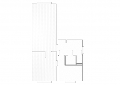 Panel apartment with exposed concrete - Floor plan of the apartment - original condition - foto: intuit architekti