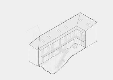 Reconstruction of the courtyard complex at Dolní náměstí 33 - <translation>Axonometry</translation> - foto: LBNK architekti