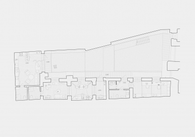 Reconstruction of the courtyard complex at Dolní náměstí 33 - Ground floor plan - foto: LBNK architekti