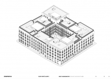 Apartment Block Nové Lauby - <translation>Axonometry</translation> - foto: znamení čtyř-architekti
