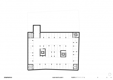 Apartment Block Nové Lauby - Floor plan 3.rd - foto: znamení čtyř-architekti