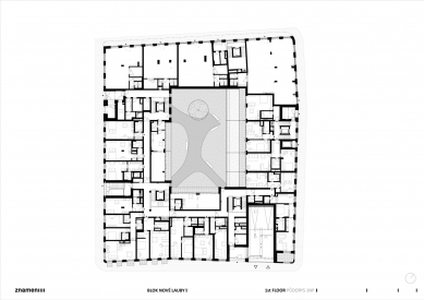 Apartment Block Nové Lauby - Floor plan 1st floor - foto: znamení čtyř-architekti