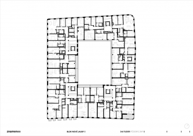 Apartment Block Nové Lauby - Floor plan 3rd floor - foto: znamení čtyř-architekti