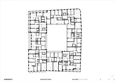 Apartment Block Nové Lauby - Floor plan 4th floor - foto: znamení čtyř-architekti