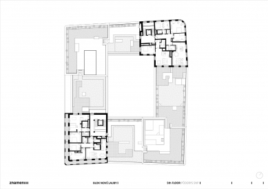 Apartment Block Nové Lauby - Floor plan 5th floor - foto: znamení čtyř-architekti
