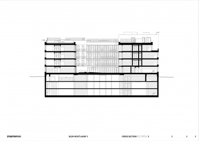 Apartment Block Nové Lauby - Cross section - foto: znamení čtyř-architekti