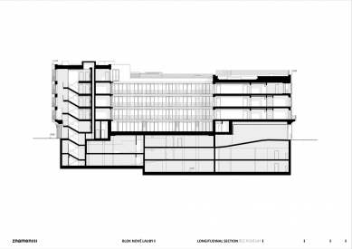 Apartment Block Nové Lauby - Longitudinal section - foto: znamení čtyř-architekti