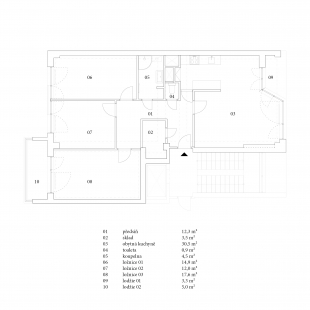 Apartment without walls - Floor plan – original state
