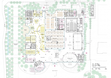 National University Library in Taipei - Ground floor plan - foto: Toyo Ito & Associates