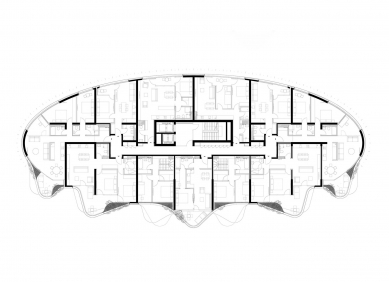 Residential building Elipse - Floor plan of a typical floor - foto: Sadar + Vuga