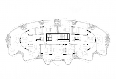 Residential building Elipse - The floor plan of the top floor - foto: Sadar + Vuga