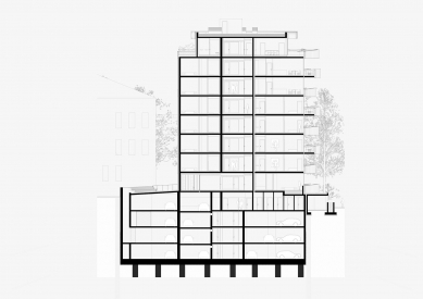 Residential building Elipse - Cross section - foto: Sadar + Vuga