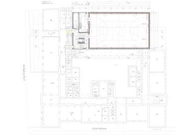 Multipurpose sports facility in Brno - Žabovřesky - Floor plan 1st basement - foto: Architektonická kancelář GERÖ
