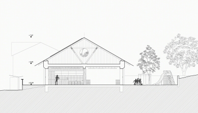 Dětská skupina Pastelka - Příčný řez - foto: Aoc architekti
