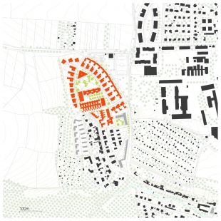 Obytný soubor Dolina - Schwarzplan - foto: knesl kynčl architekti