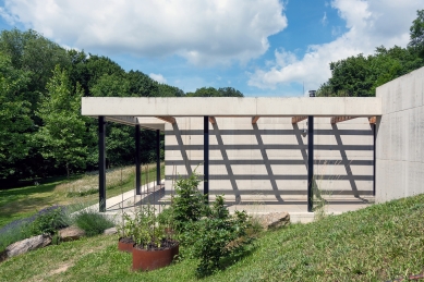 Concrete house by the forest