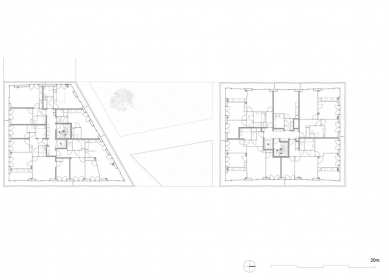 Social housing in Montmartre - Floor plan of a typical floor - foto: Atelier Kempe Thill