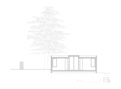 Montovaný pavilon s výhledem na staletý cedr - Řez - foto: Jordi Hidalgo Tané Arquitectura
