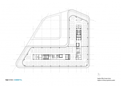 Administrative Complex Hagibor Office Europe Centre - Floor plan of a typical floor - building 2 - foto: Bogle Architects s.r.o.