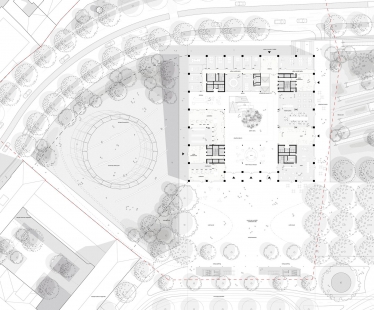New building of the City Hall of Brno - 2nd prize - Situation with the partner