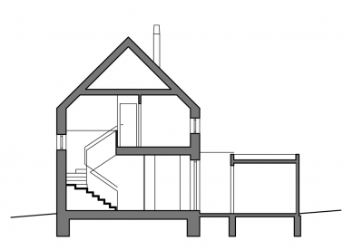 Rodinný dům Vrané nad Vltavou - Řez - foto: Jan Stempel