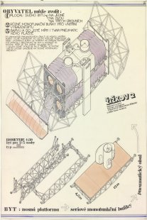 Architektura v procesu - výstava v MUO - Václav Králíček: návrh přestavby Žižkova – obytná buňka (diplomní projekt), 1970
