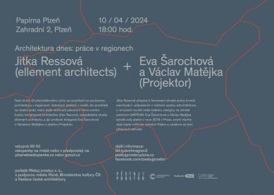 Architektura dnes: Práce v regionech - přednáška v Papírně Plzeň