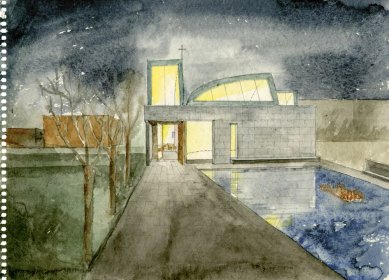 Steven Holl: Drawing as Thought - výstava v Tchoban Foundation - Kaple sv. Ignáce v Seattle, 1997 - foto: Steven Holl Architects