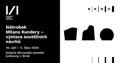 Tombstone of Milan Kundera - exhibition at MZK