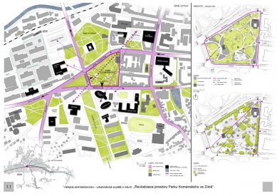 Revitalizace prostoru parku Komenského ve Zlíně – výsledky soutěže - odměna - 30 000,- Kč - foto: INTAR a.s.: Ing. arch. Tomáš Dohnal, Ing. arch. Pavel Šlejhar, Ing. arch. Veronika Bubeníčková