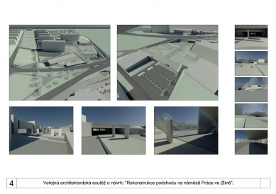 Rekonstrukce podchodu na náměstí Práce ve Zlíně - výsledky soutěže - odměna - foto: Ilex design s.r.o.: Ing. arch. Roman Nevrla, Ing. arch. Josef Smutný