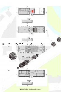 Výsledky soutěže na Národní dům v Hradci nad Moravicí - 3. cena (60 tis. Kč) - foto: Ing. arch. Luděk Jasiok, Ing. arch. Ondřej Homa, Ing. arch. Tereza Lejčarová (jasiokarchitekti)
